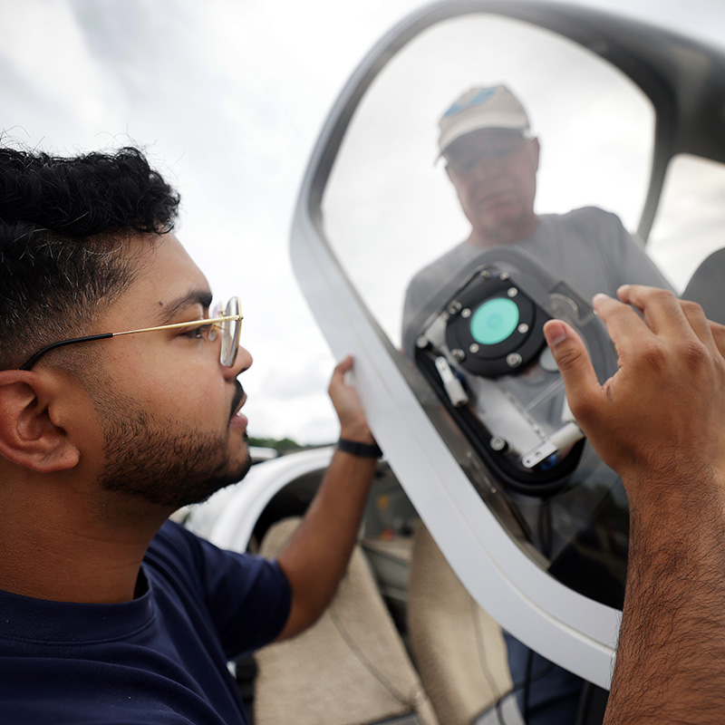 Applying sensor to aircraft